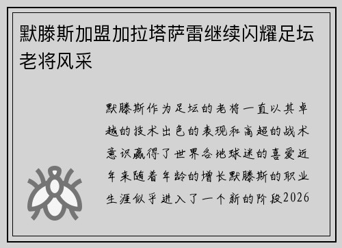 默滕斯加盟加拉塔萨雷继续闪耀足坛老将风采